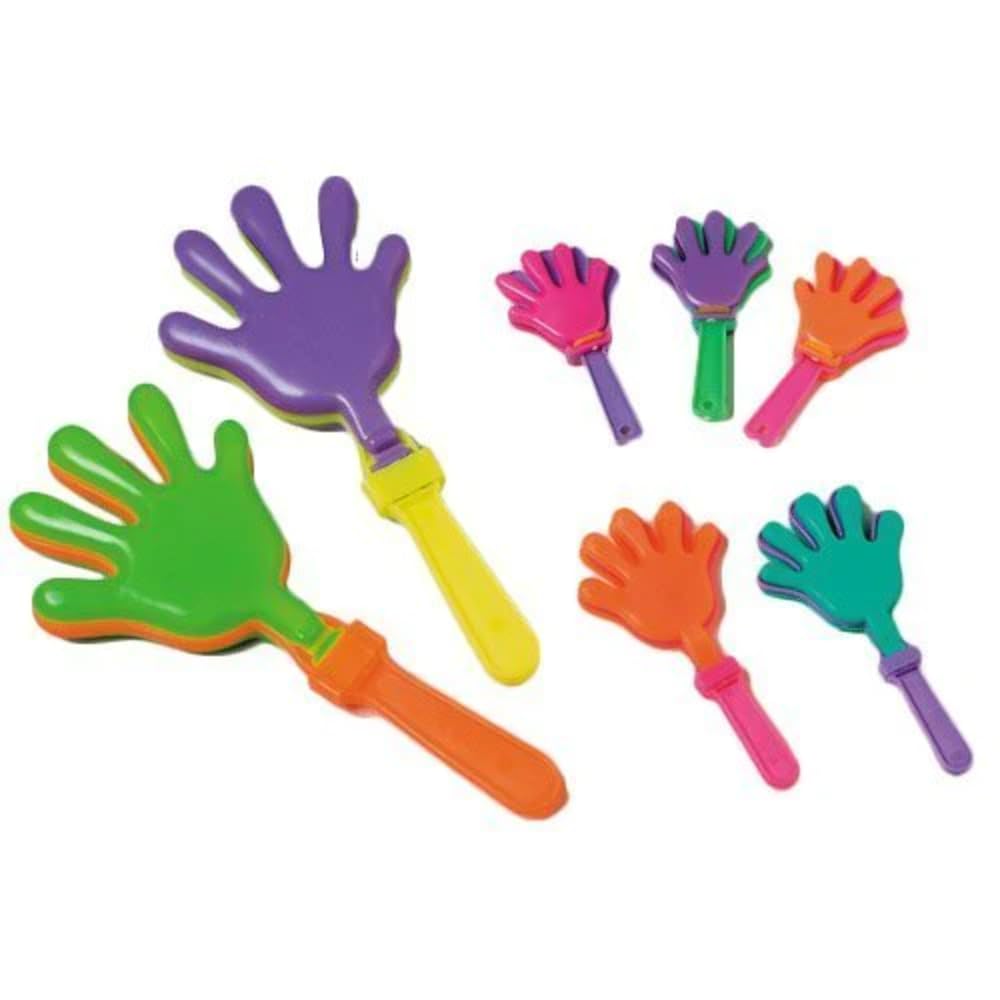 Rhode Island Novelty 7.5 Inch Hand Clappers, One Dozen Per Order - Kids, Multicolor