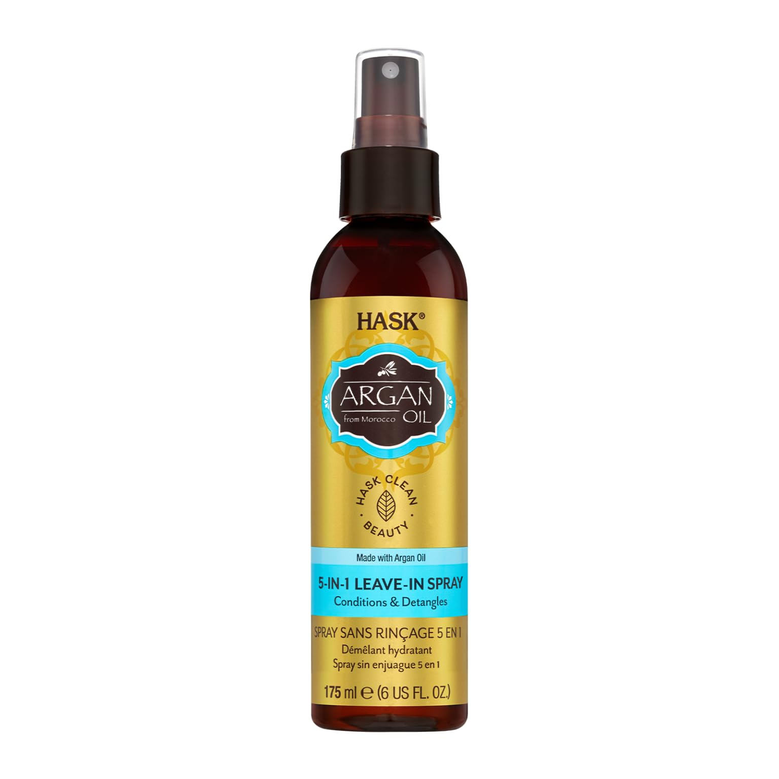 HASK Argan Oil 5-In-1 Leave In Conditioner Spray 175Ml For All Hair Types, Color Safe, Gluten, Sulfate, Paraben