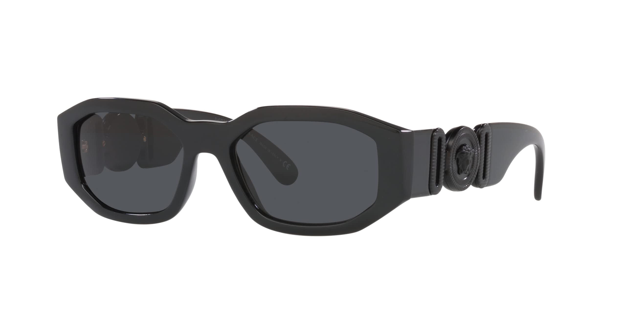 Versace Man Sunglasses Black Frame, Dark Grey Lenses, 53MM