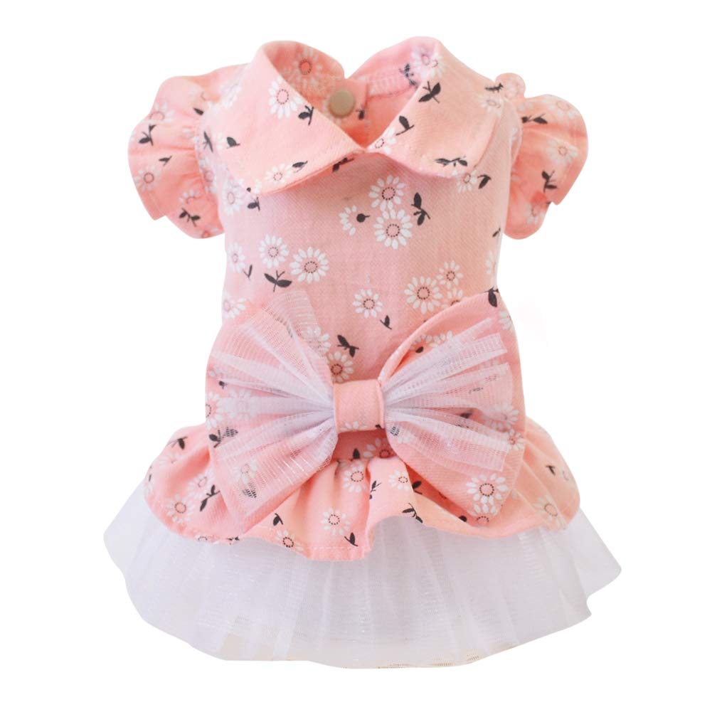 Handfly Cute Pet Puppy Dog Floral Tutu Dress Skirt Princess Dress Costume Clothes Apparel Small Dog summer Tutu Dress Skirt Clothes Wedding Birthday Party Dress