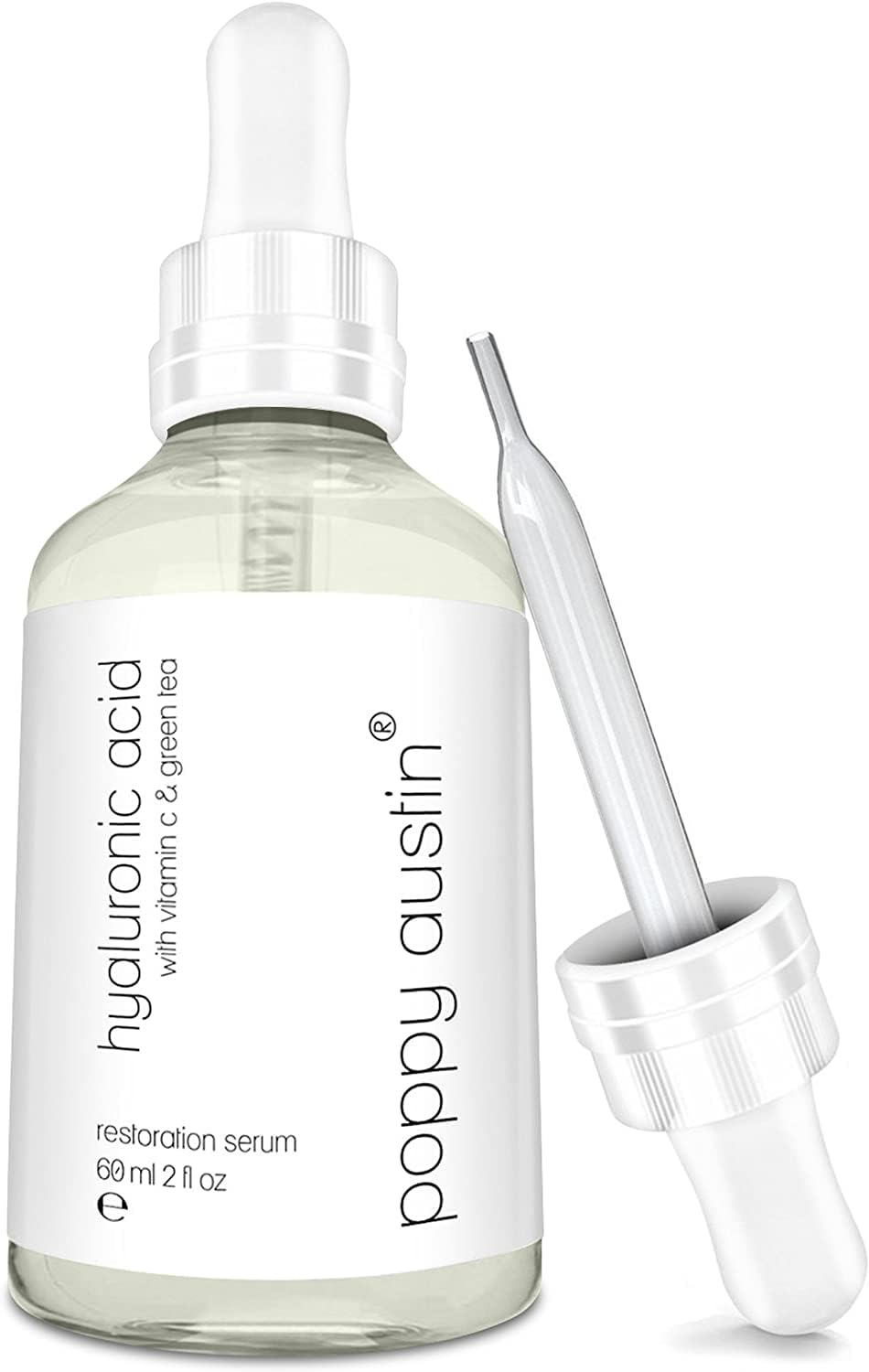 Poppy Austin Hyaluronic Acid Serum for Face 2OZ - Cruelty-Free Hydrating Serum with Vitamin C, Pure Hyaluronic Acid Serum, Anti-Aging Serum Moisturizer - Reduces Dry Skin, Fine Lines, Wrinkles