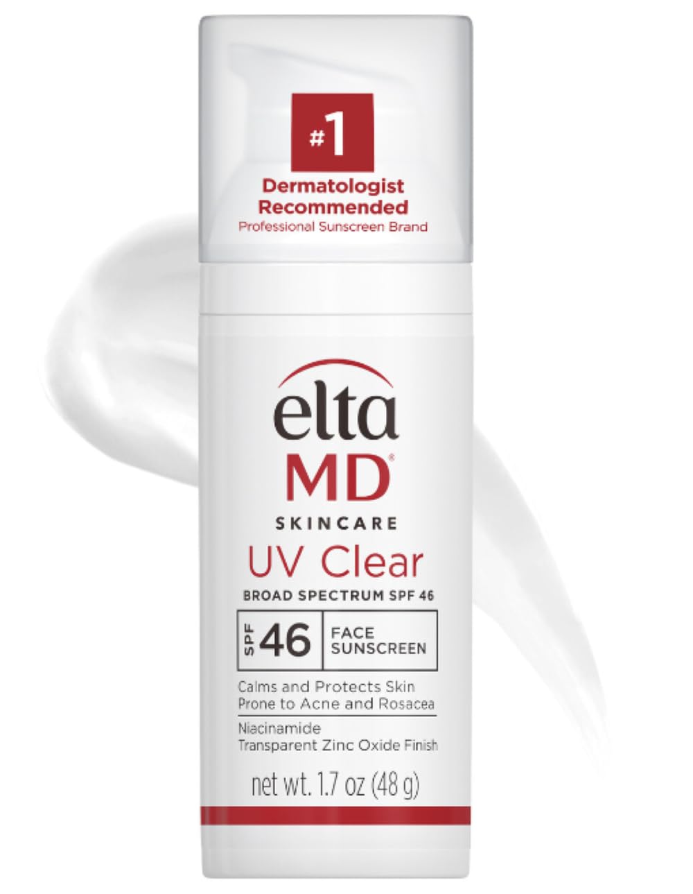 EltaMDUV Clear Face Sunscreen SPF 46, Oil Free Sunscreen with Zinc Oxide, Dermatologist Recommended Sunscreen