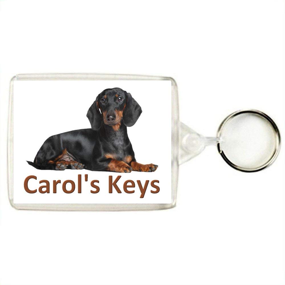 Key Expressions Personalised DACHSHUND (SAUSAGE DOG) Keyring / Bag Tag