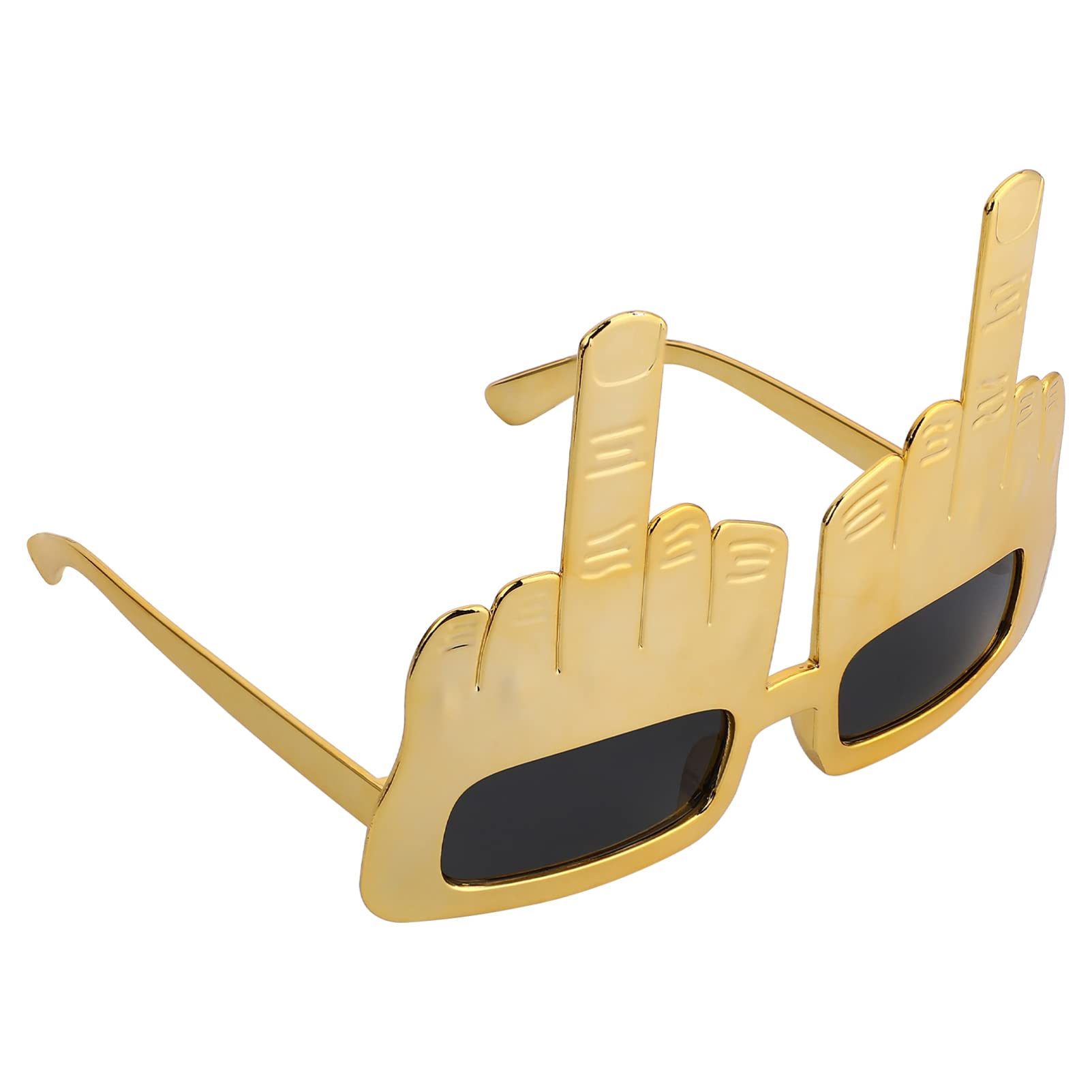 STOBOK Middle Finger Novelty Sunglasses Party Novelty Eyeglasses Flip Off Hand Shape Finger Sunglasses for Party Glasses Props ( Golden )