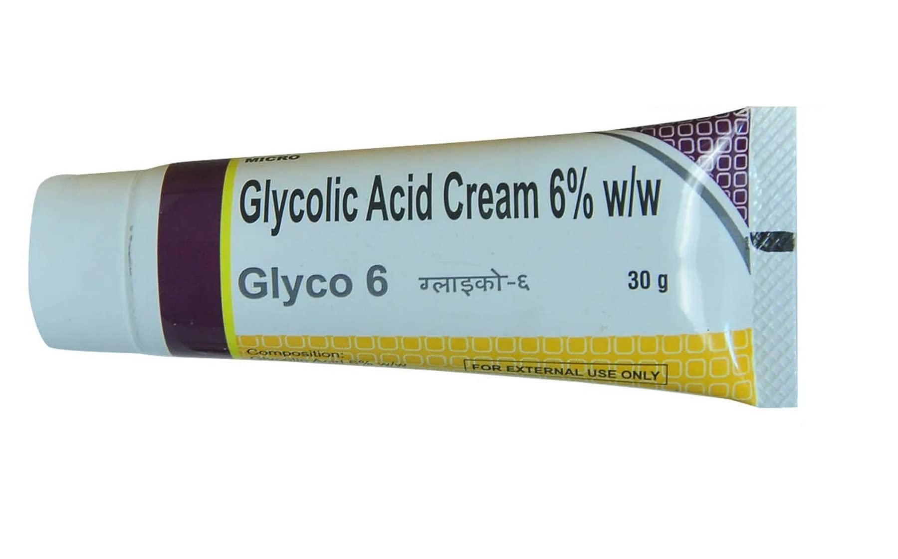 Glyco 6% - Tube of 30gm Cream with Glycolic Acid