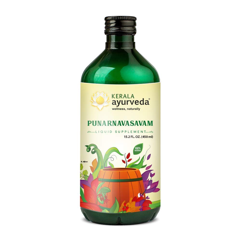 Kerala Ayurveda Punarnavasavam - Ayurvedic Liquid Supplement - Supports Healthy Elimination of Body Fluid, Maintains Optimal Fluid Balance & Balances Tridoshas, 15.2 Fl Oz