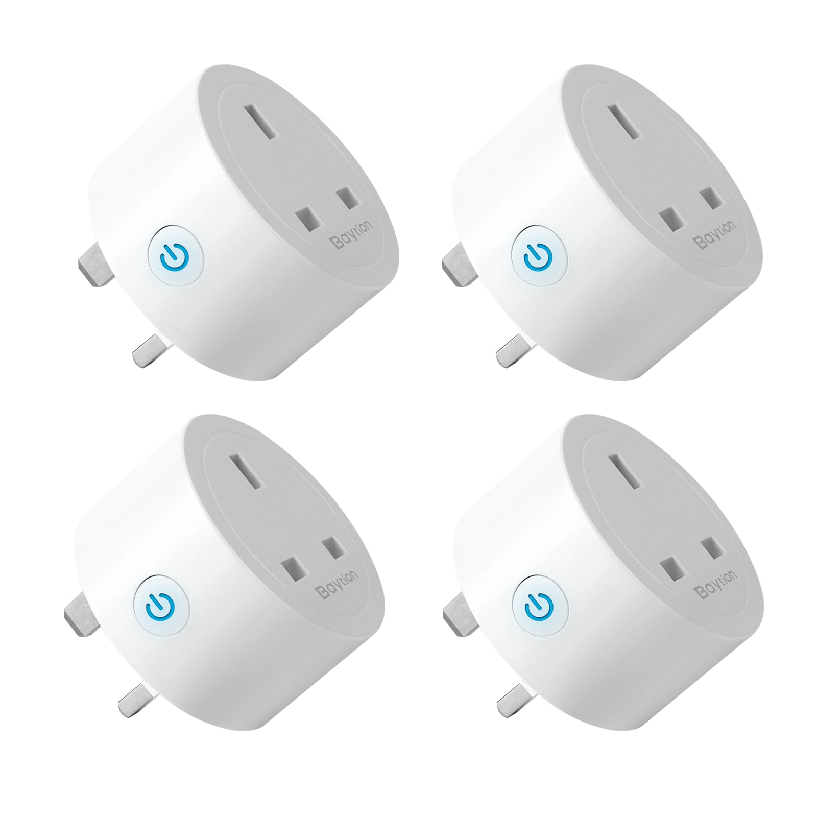 Baytion WiFi Smart Plug, 16A WLAN Smart Socket with Energy Monitoring,4 Pack 2.4GHz WiFi Outlet with Smart Life APP Wireless Remote Control,Works with Alexa and GL Home (No Hub Required)(4 Pack)