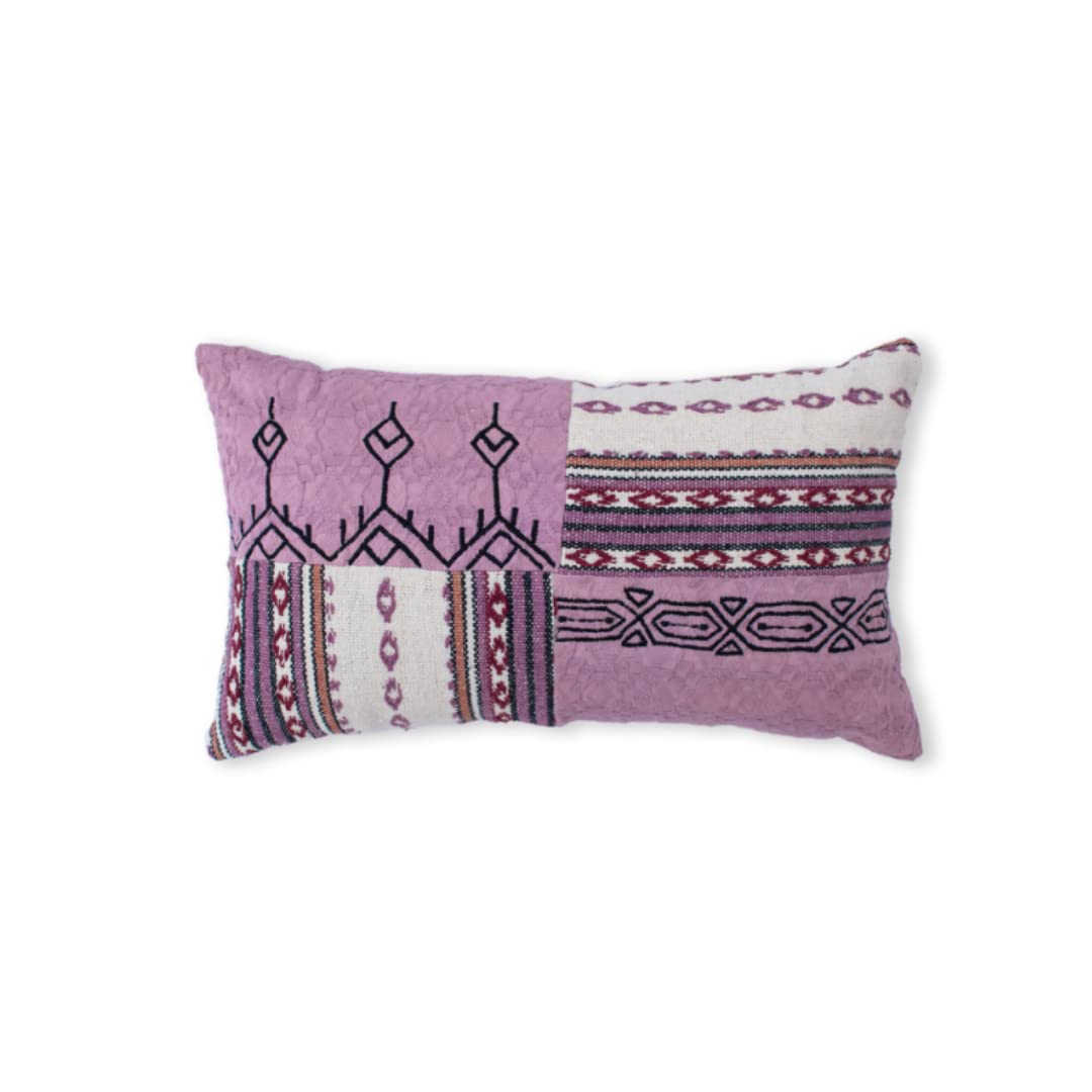 Art Avenue Cotton Handmade Lumbar Pillow Cover (Standard_Pink)