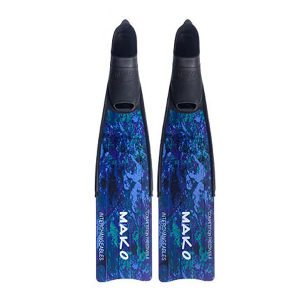 MAKO Spearguns Competition Freediving Spearfishing Scuba Diving Fins | 3D Blue Camo