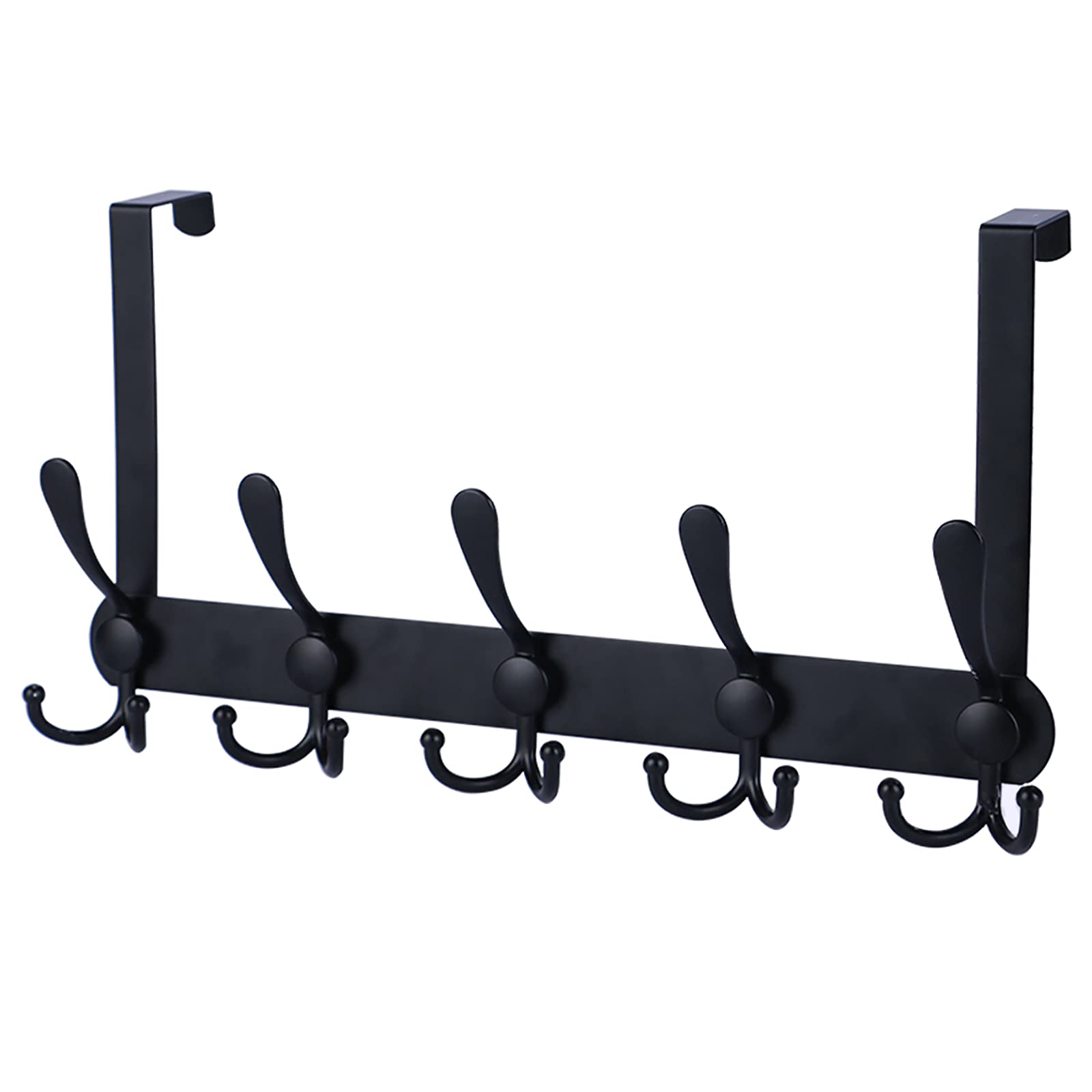 Encozy Over The Door Hooks,Coat Rack for Hanging Clothes Hat Towel (Heavy Duty Black 1pcs) …