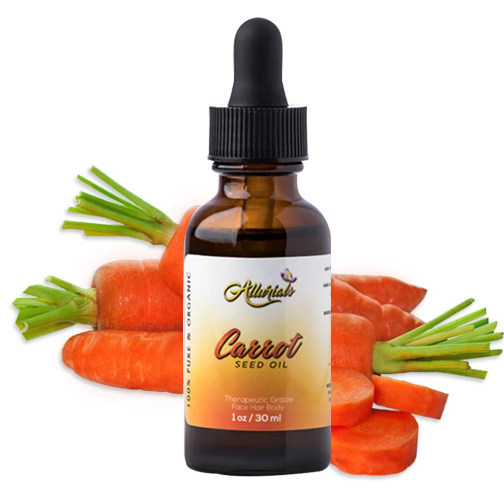 Carrot Seed Oil – 100% Pure & Organic, Unrefined, Cold Pressed, All Natural, aceite de zanahoria - Daucus Carota- Essential Carrot Moisturizer for Skin, Face and Hair Growth (1 Oz)