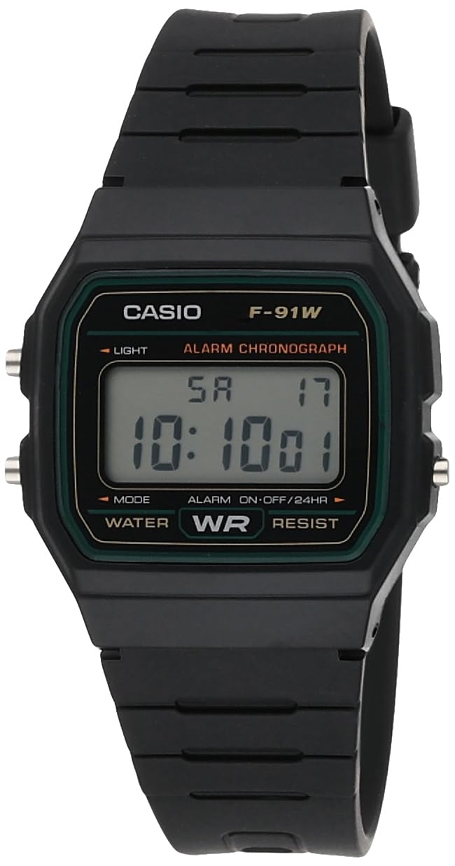 CasioMen's Quartz Watch, Digital Display and Rubber Strap F-91W-3DG