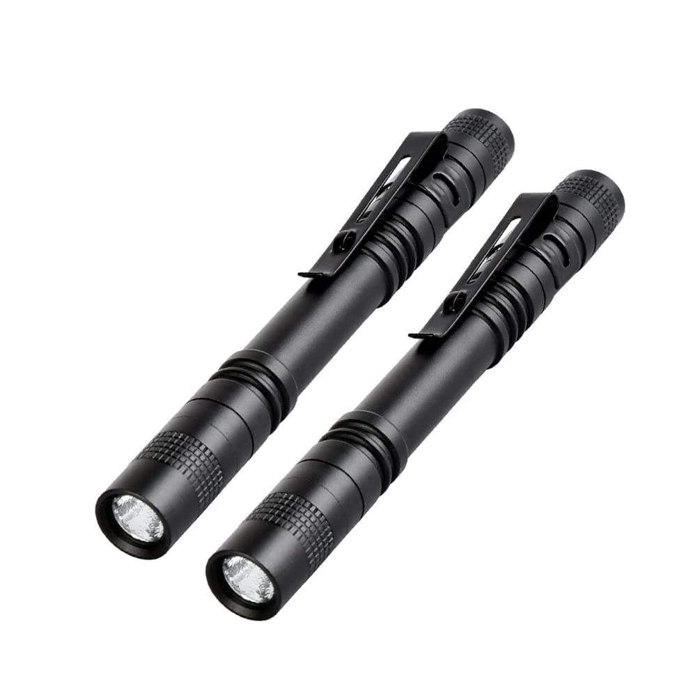 Pen Flashlight,2PCS Led Pen Light Flashlights with Clip,500 Lumen Mini Pocket Flashlight Small Penlight Inspection Flashlight