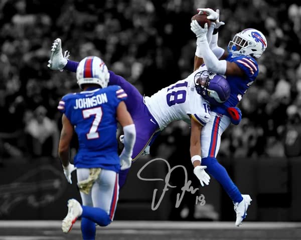 Ikonic Fotohaus Justin Jefferson Catch of the Century Signed Photo Autograph Print Wall Art Home Decor