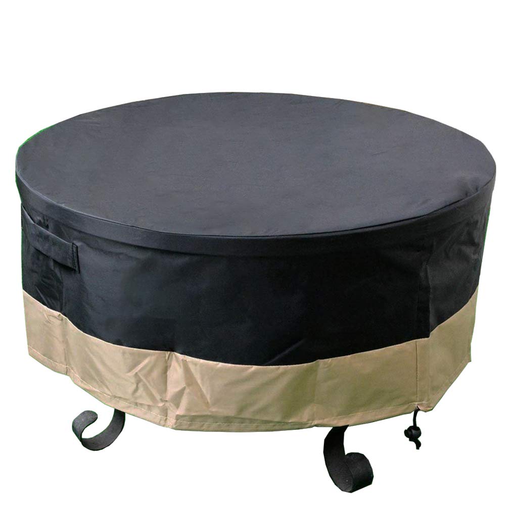 ProHome Direct60 Inch Heavy Duty Waterproof Round Fire Pit/Table Cover, Weather Resistant Material Patio Cover, 60" D X 24" H