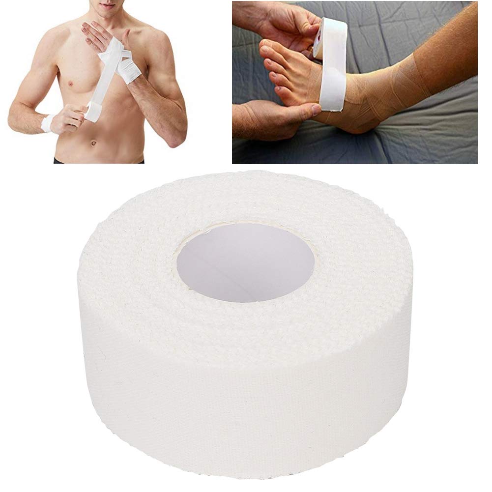 White Athletic Sports Tape, Self Adherent Cohesive Wrap Bandages, Easy Tear Zigzag Edge First Aid Tape, Elastic Self Adhesive Tape for Athlete & Trainers