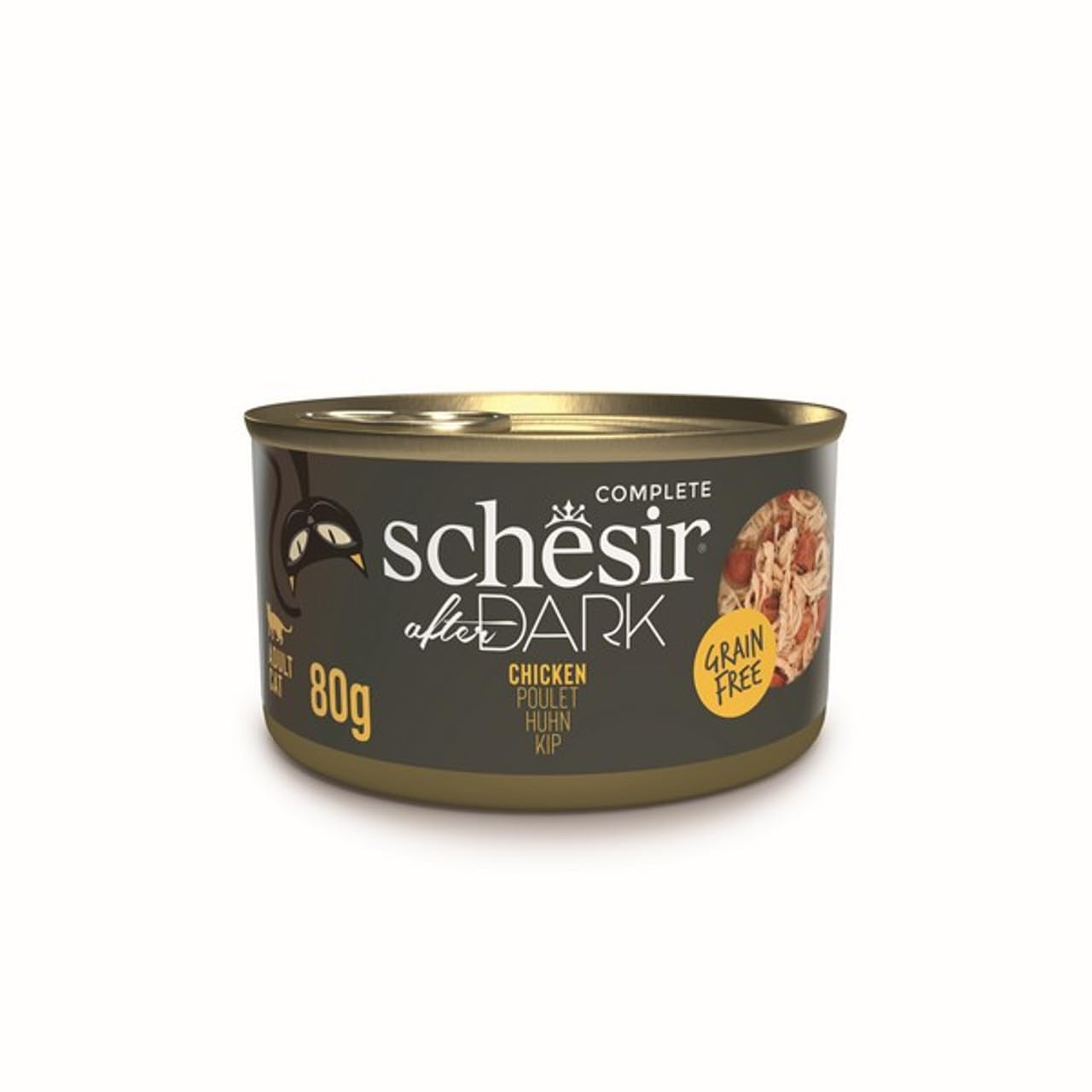 Schesir After Dark Wholefood Complete Adult Cat Food Chicken Grain Free 80g x 12 Pack