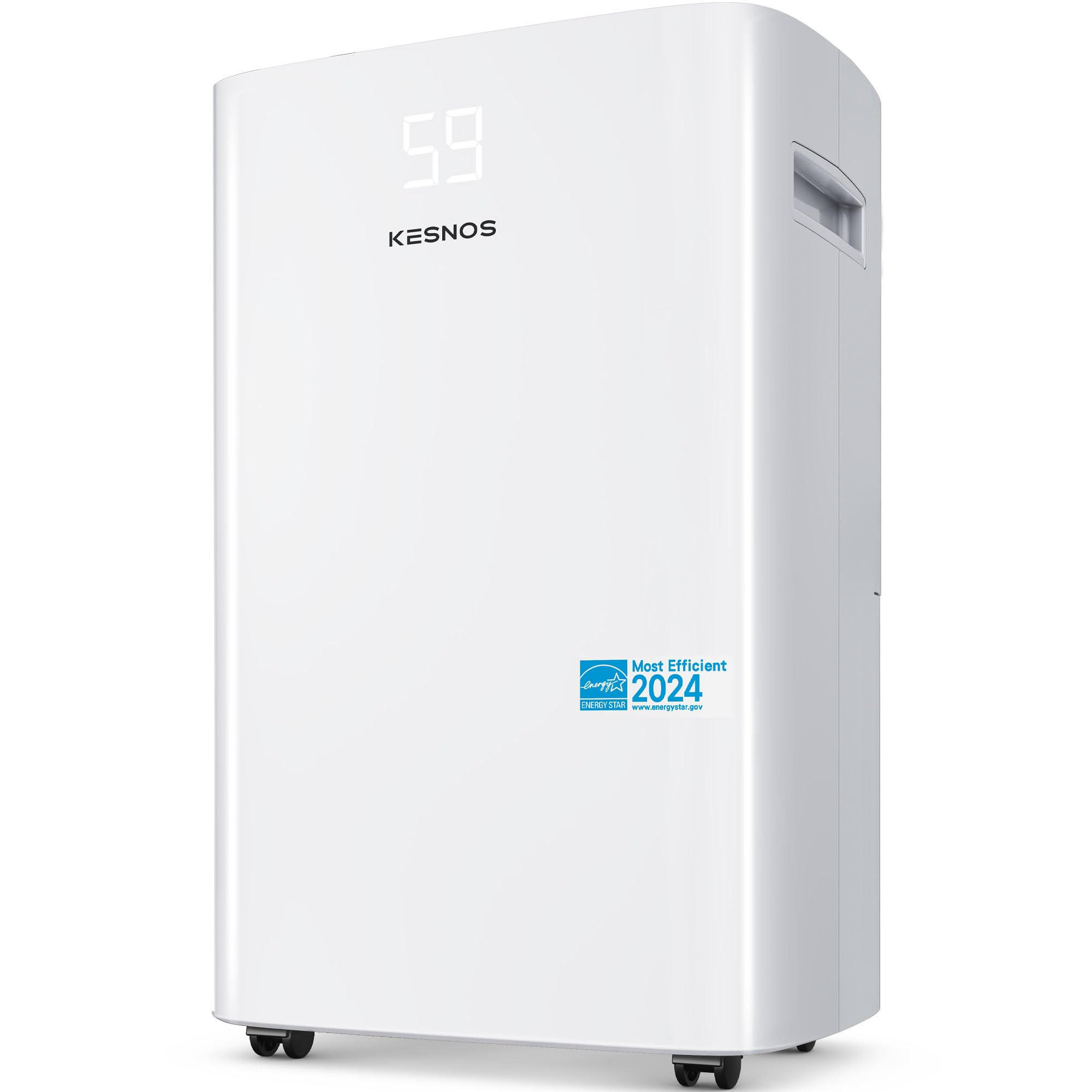 Kesnos 52 pints 4,500 Sq. Ft. Energy Star Dehumidifier for Home, Basement, Bedroom, Bathroom with Drain Hose & 0.58 Gal Water Tank, Featuring Front Display, 24 Hr Timer and Auto Defrost Function