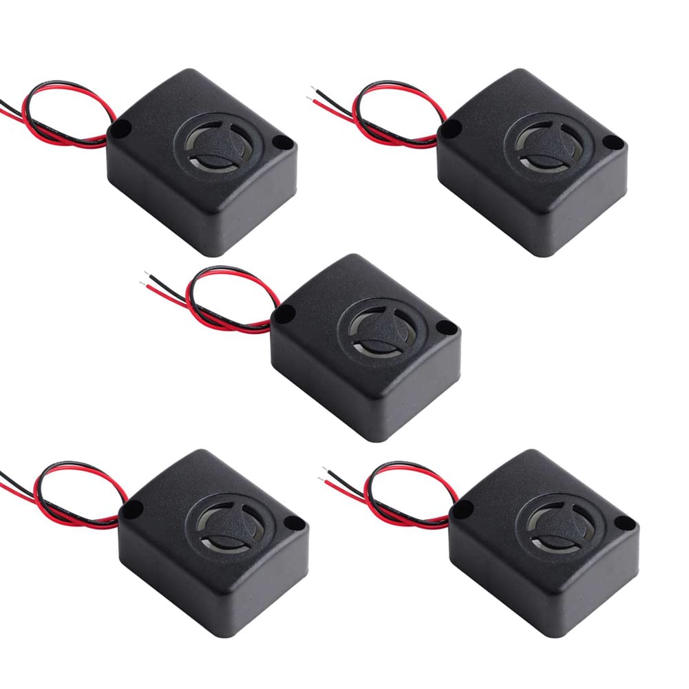 Stemedu 5 PCS 12V Piezoelectric Active Buzzers Electric Buzzer Alarm Continuous Beep Sounder Piezo Buzzers High-Decibel 110dB Siren Speaker DC 6-15V