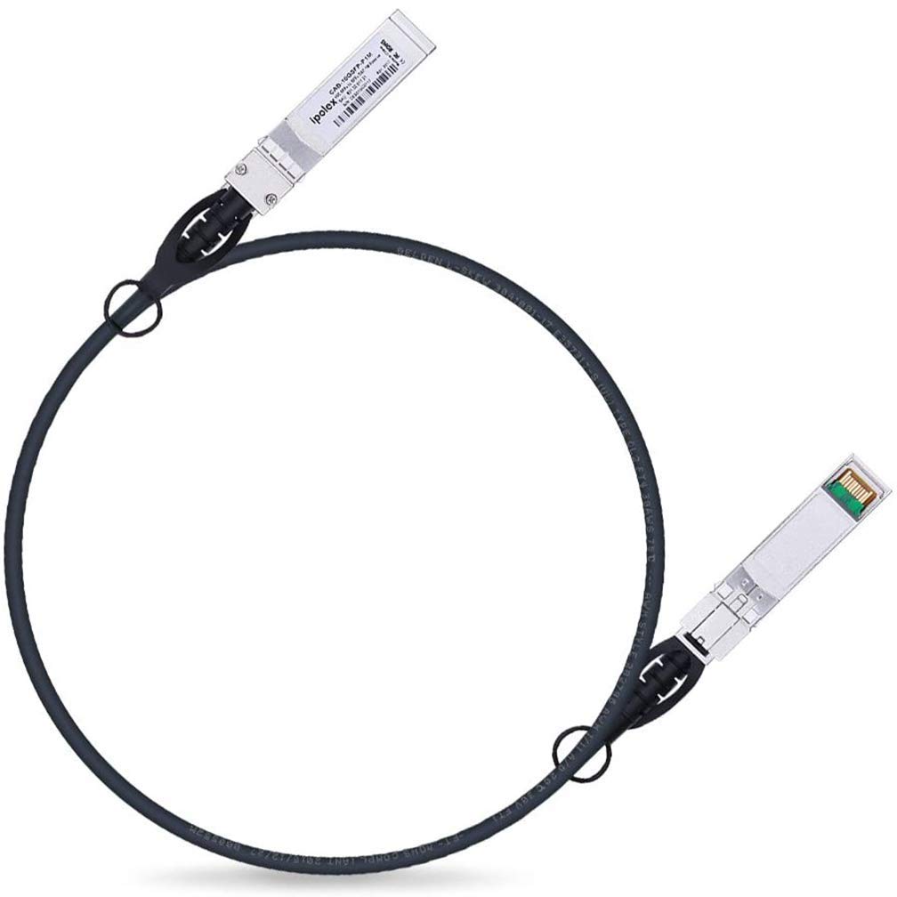 ipolexSFP+ DAC Cable 1-Meter, 10Gb/s SFP Passive Direct Attach Copper Twinax Cable for Cisco SFP-H10GB-CU1M, Ubiquiti, D-Link, Supermicro, Netgear, Mikrotik, ZTE