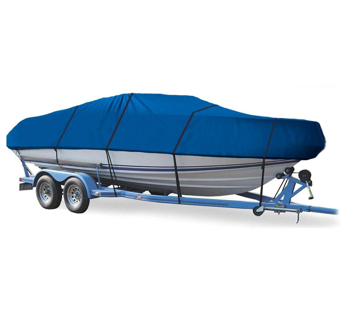 Blue Boat Cover Compatible for CRESTLINER Super Hawk 1600 O/B W/O TM 1999, Travel Storage Mooring