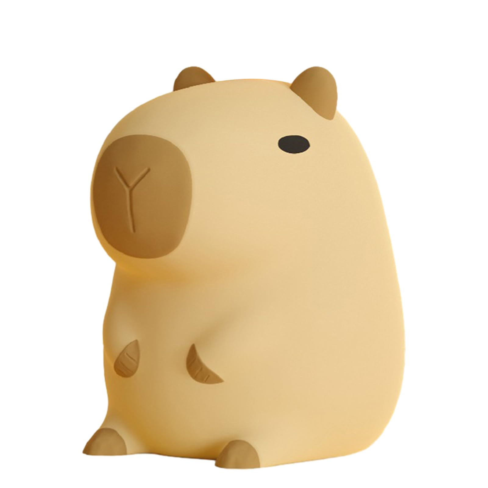 BROJAQ Capybara Night Light, Cute Silicone Rechargeable Animal Lamp, 2 Colors Adjustable Brightness, Can Light up Timer 20 Minutes, Kawaii Capybara Nursery Night Lights, Kids Room Decoration Gift