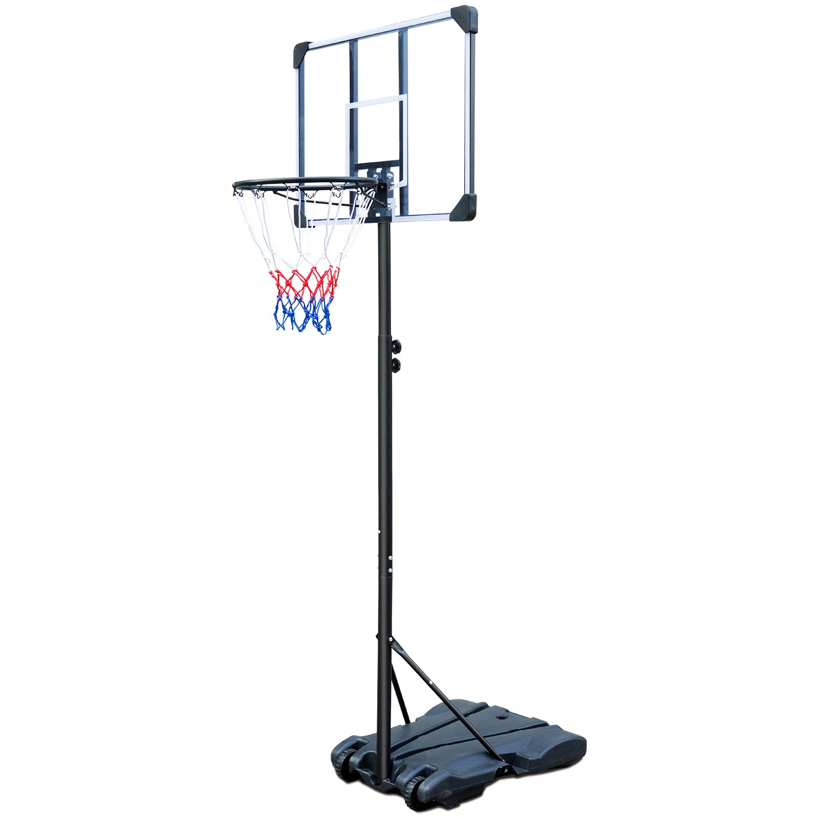 XDDIAS Portable Basketball Hoop 5.4-7ft Adjustable, 32in PC Shatterproof Backboard, with Wheeled Fillable Base, Basketball Hoop System for Kids Youth in Backyard/Driveway/Indoor/Outdoor