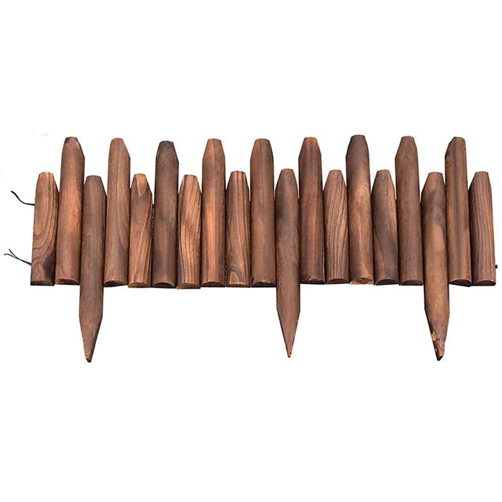 N / B Makeup Toy Picket Fencing Garden Fence Stake Wooden Protective Guard Edging Decor Lawn Flower Bed Fence Screen Plant Guardrail Animal Barrier Decor (120x20x25)