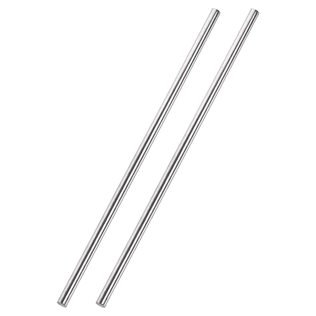 sourcing map 5mm x 300mm 304 Stainless Steel Solid Round Rod for DIY Craft - 2pcs