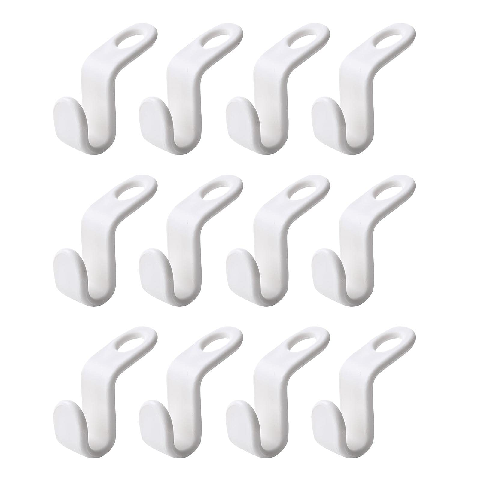 TOTOTO 6/12/24 PCS Clothes Hanger Connector Hooks, Stackable Clothes Hanger Extension Hook, ABS Cascading Hanger Hooks, Cascading Clothes Hangers for Clothes Closet Space Saving, White