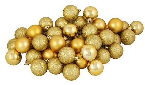 (4CM, Gold) - Wish Dayz Christmas Ornaments Ball,21pcs Mini Shatterproof Satin Shiny and Glitter Finish Bulb (Gold, 4cm)