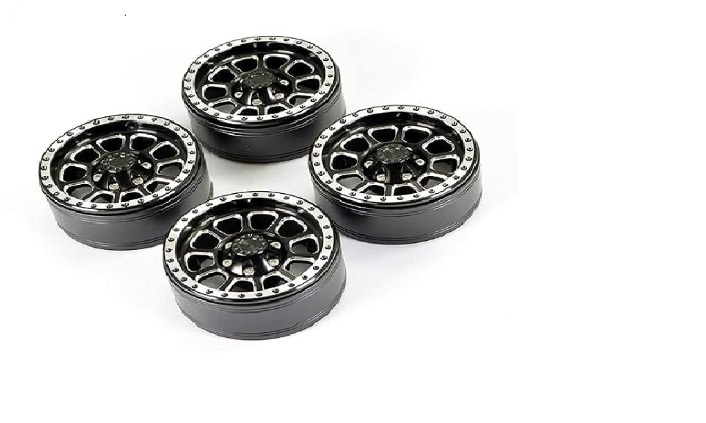 Fastrax Aluminium Beadlock Ten 1.9in Wheels - Black (4) FAST0141BK