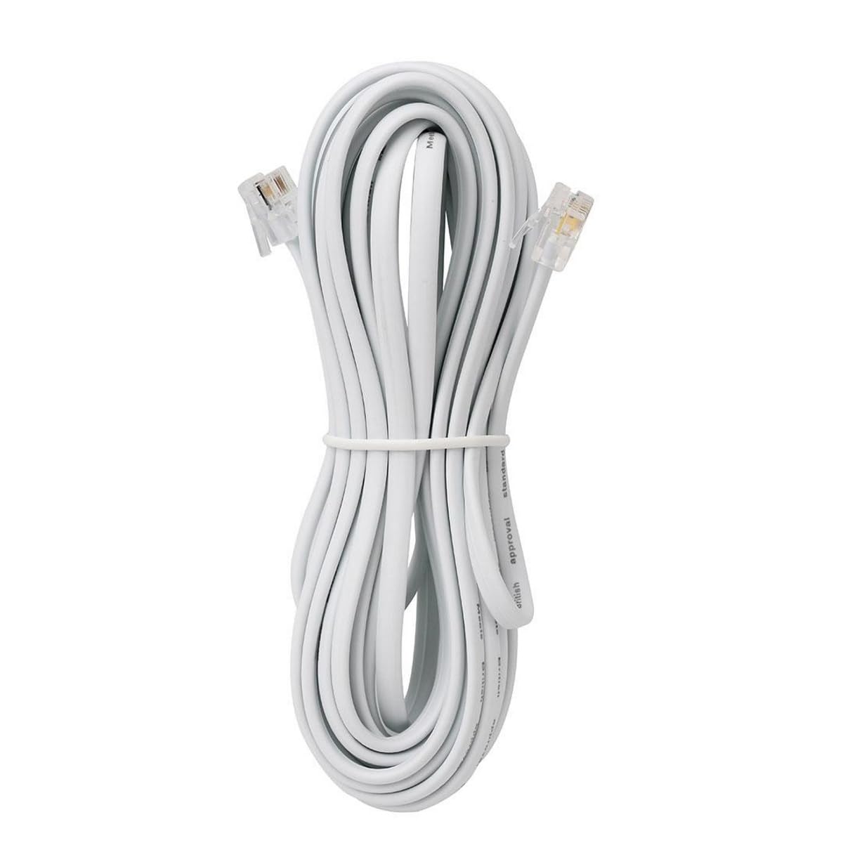 Melfi™ USA/USA Type Telephone Extension Cord 3-Meter with 4 Core Telephone Cable (White)