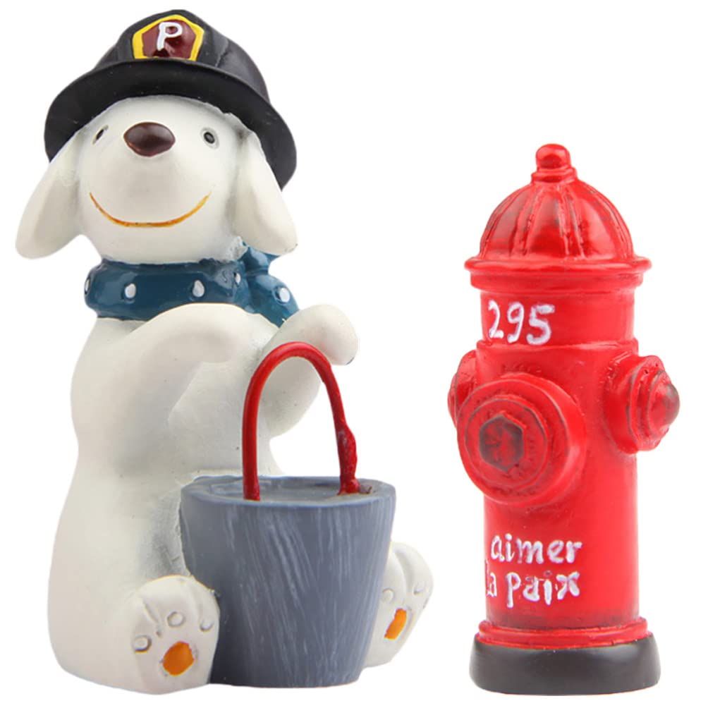 VOSAREA 1 Set Fire Hydrant Statue Desktop Small Dog Decoration Garden Yard Animal Ornament