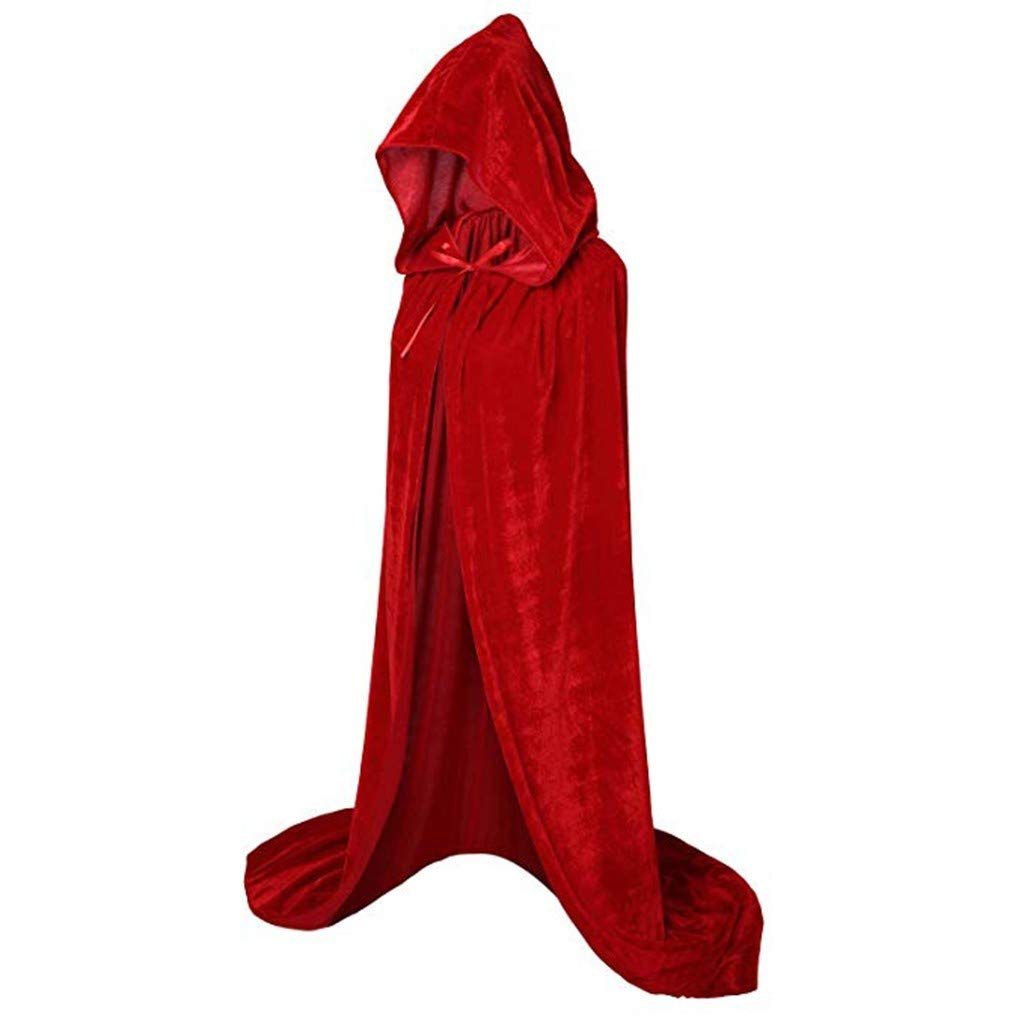 BAXLIMEK Velvet Cloak With Hood Men Women,2024 Unisex Full Length Halloween Cosplay Costumes Long Witch Robe Vampire Cloak