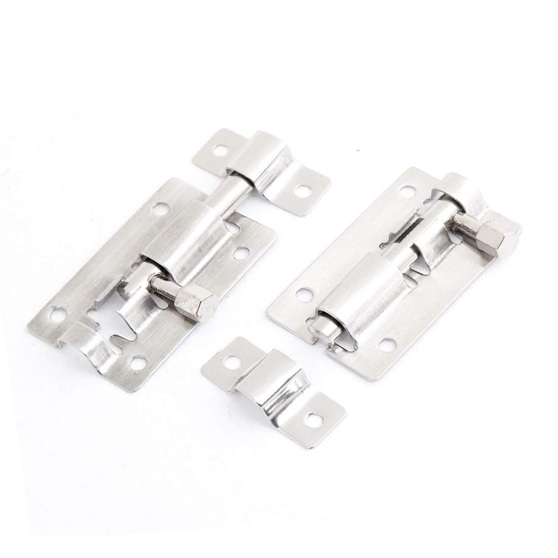 New Lon0167 2.0" Long Featured Silver Tone Door reliable efficacy Security Hardware Case Metal docking connecting Bolt 2 Pcs(id:522 e5 63 3d3)