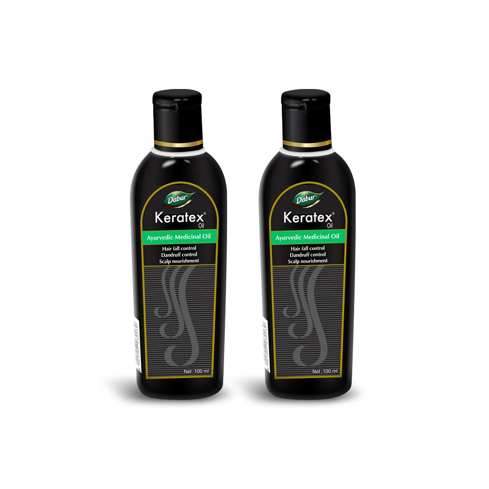 Dabur Keratex Oil Ayurvedic Medicinal Oil - Reduces Hairfall by 56.5% -100 ml (Pack of 2)