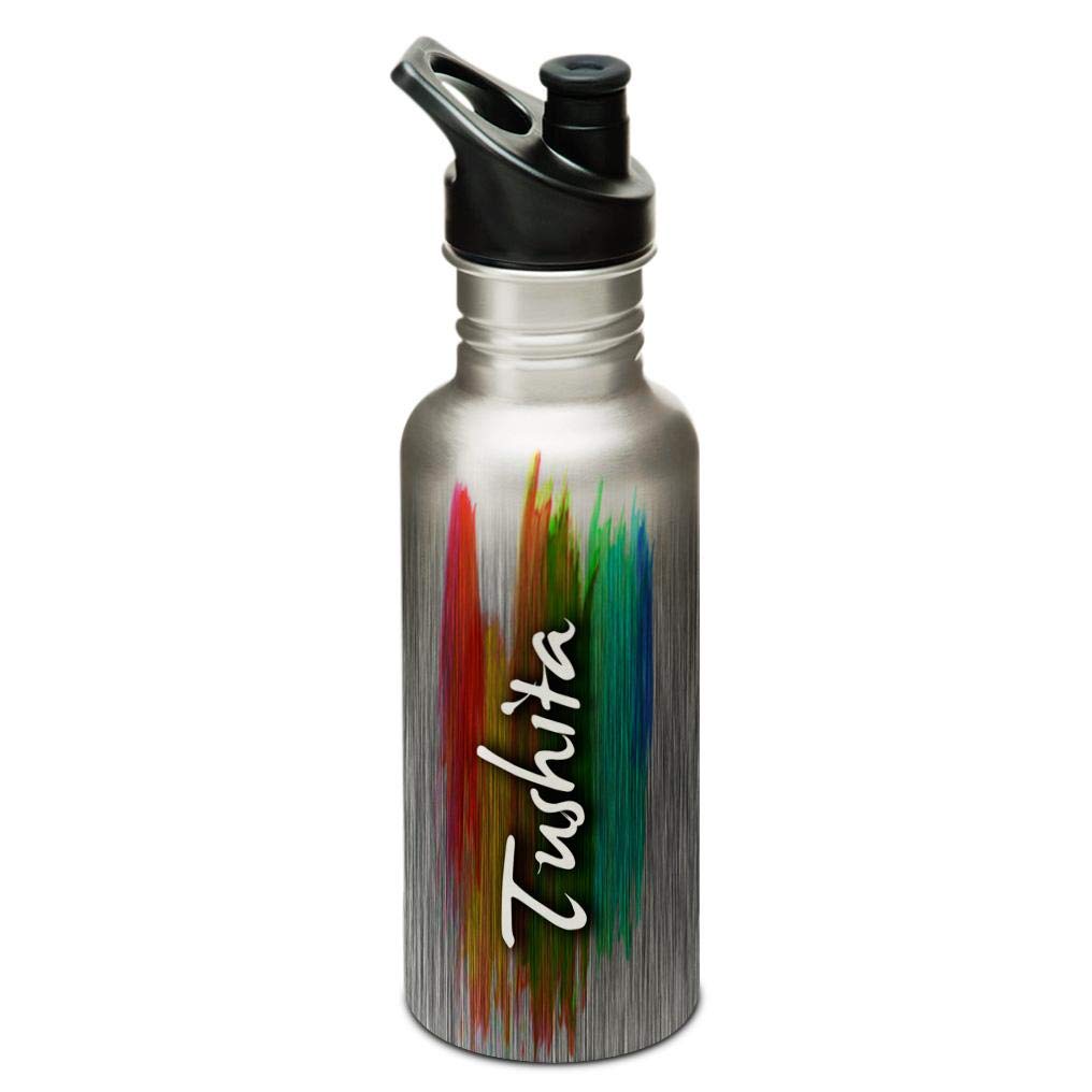 Hot Muggs"Tushita" Me PaintBrush Stainless Steel Sports Cap Water Bottle, 600ml