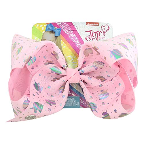 JoJo Siwa Boutique 8in Sparkly Unicorn Large Signature Hair Bow and Clip ( Pink)