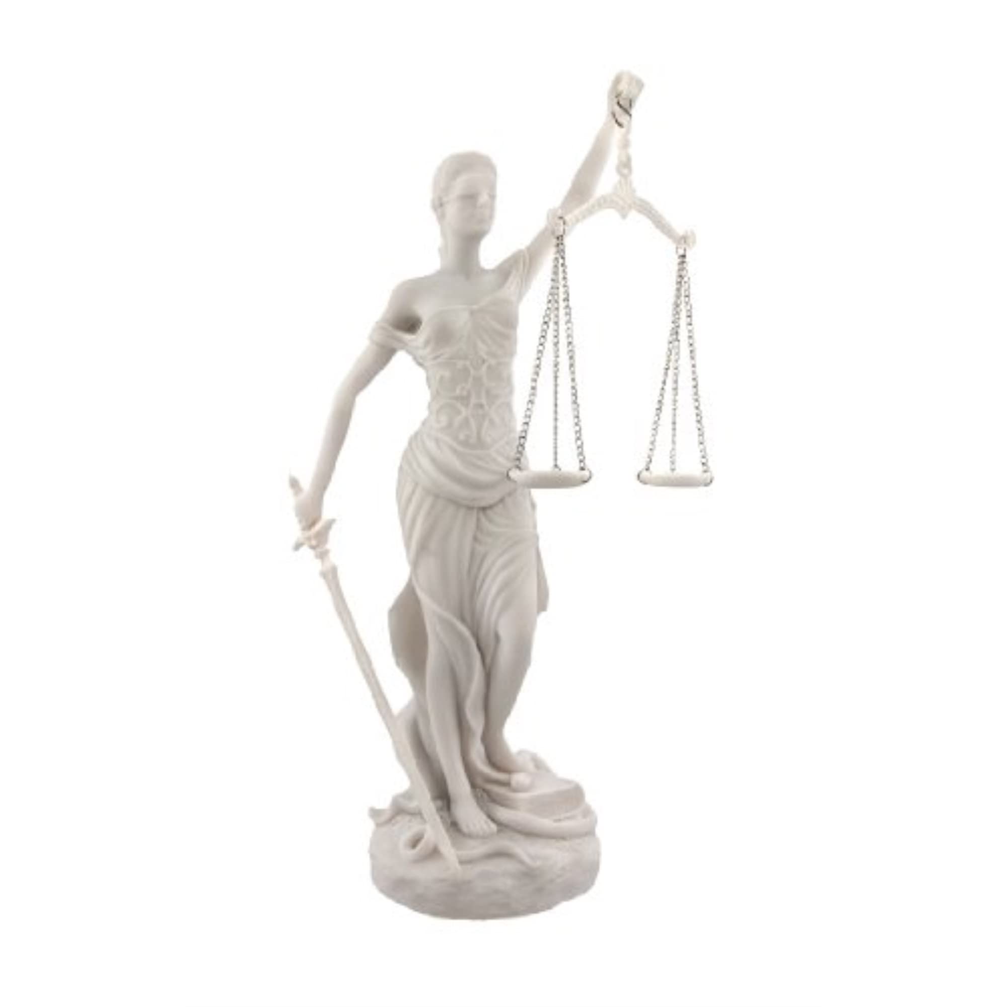 Pacific Giftware Things2Die4 Desktop Lady Justice Marble Finish Statue Justicia Law Scale