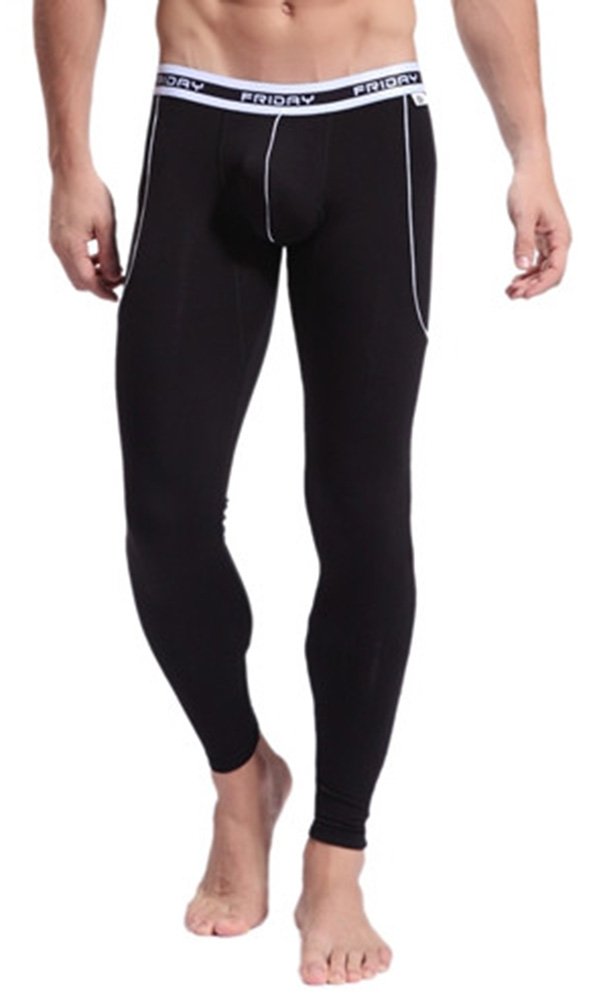 AWEIDSMens Soft Long Johns Thin Thermal Pants Bamboo Fiber Bottom Solid