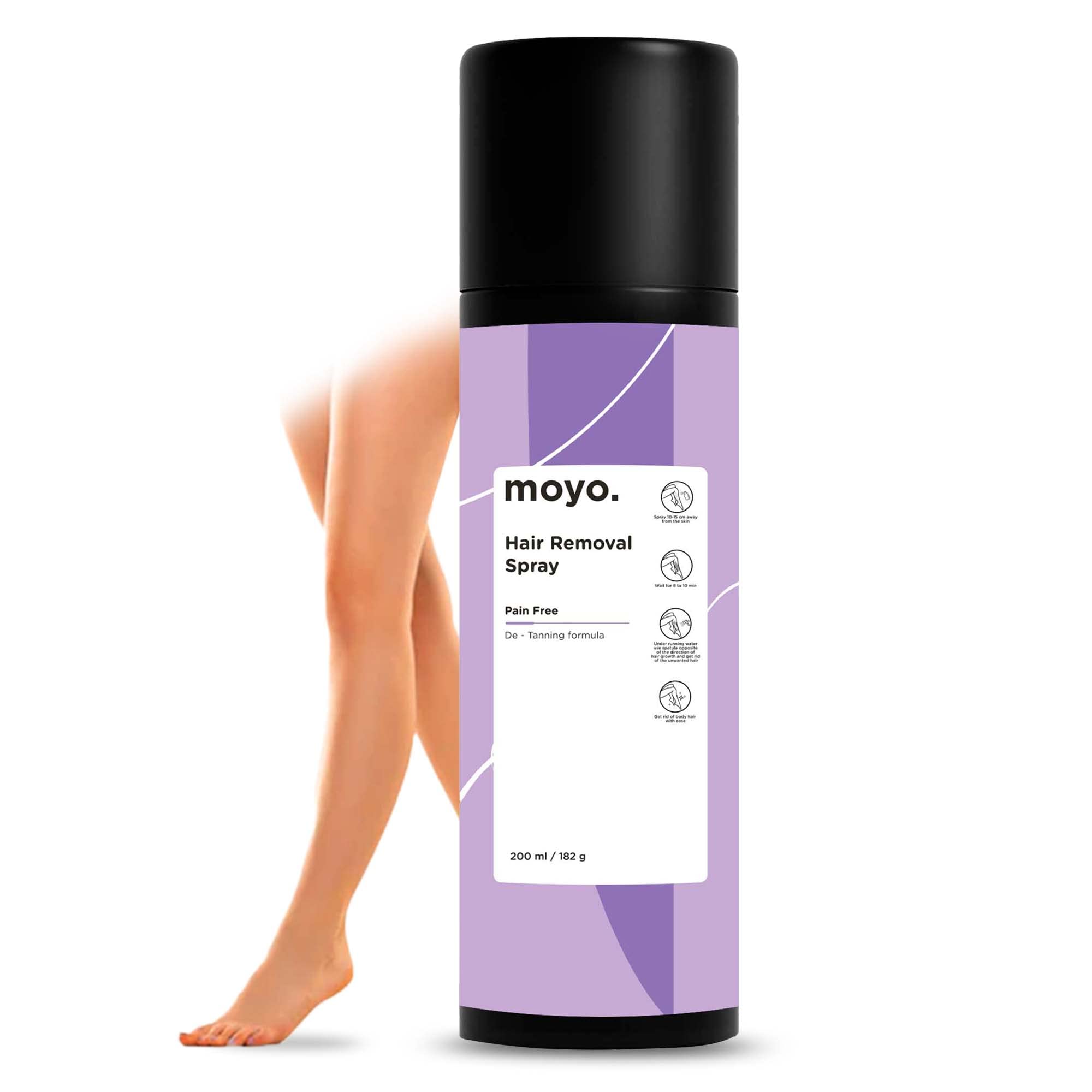 Moyo Hair Removal Spray for Women 200ml | Painless Hair Removal Cream Spray For Chest, Arms, Legs & Under Arms | Wipe Off Hair Removal Cream Spray For Women (Pack of 1)