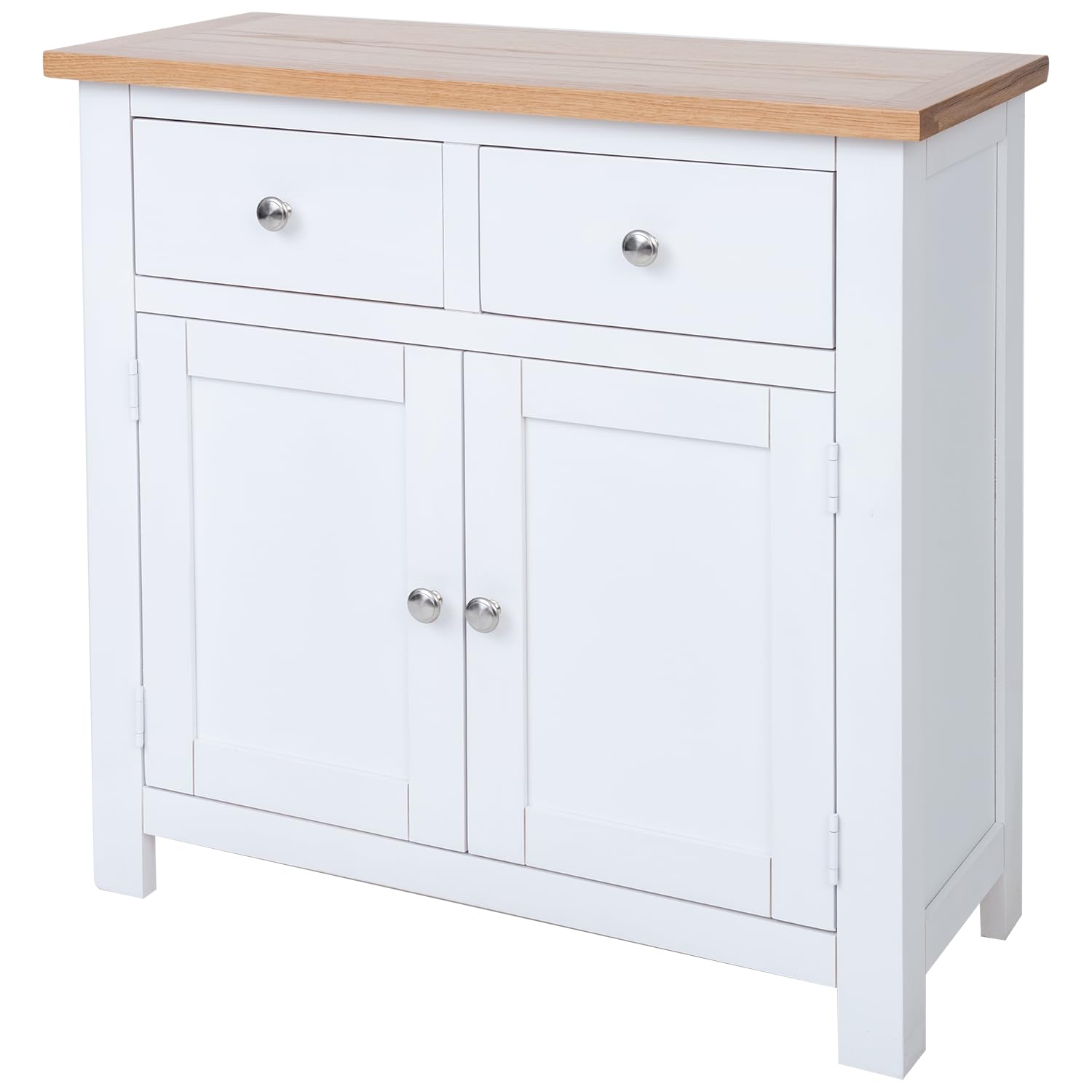 AERATI OAK Sideboard Furniture Farrow Cabinet Cupboard Small Sideboard - 2 Door 2 Drawer Lacquered Buffets White