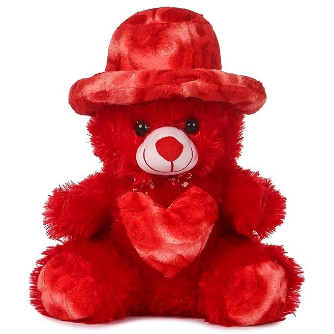 ZOOMIQUE Red Color 30 Cm Red Cap Teddy Bear with Heart for Kids and Toddlers 30 Cm - (30 Cm Red Cap Teddy Bear)