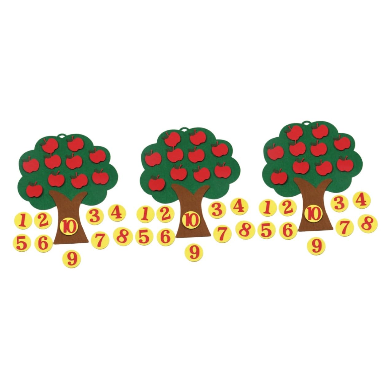 Toyvian 3 Pcs Non-woven Tree Childrens Toys Children’s Toys Educational Tree Children Toy Digital 1 to 10 Cognitive Pairing Toy Tree Toy Non-woven Educational Toy