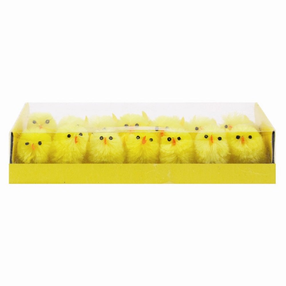 14 Pack Easter Chick Decorations - 3.5cm Approx