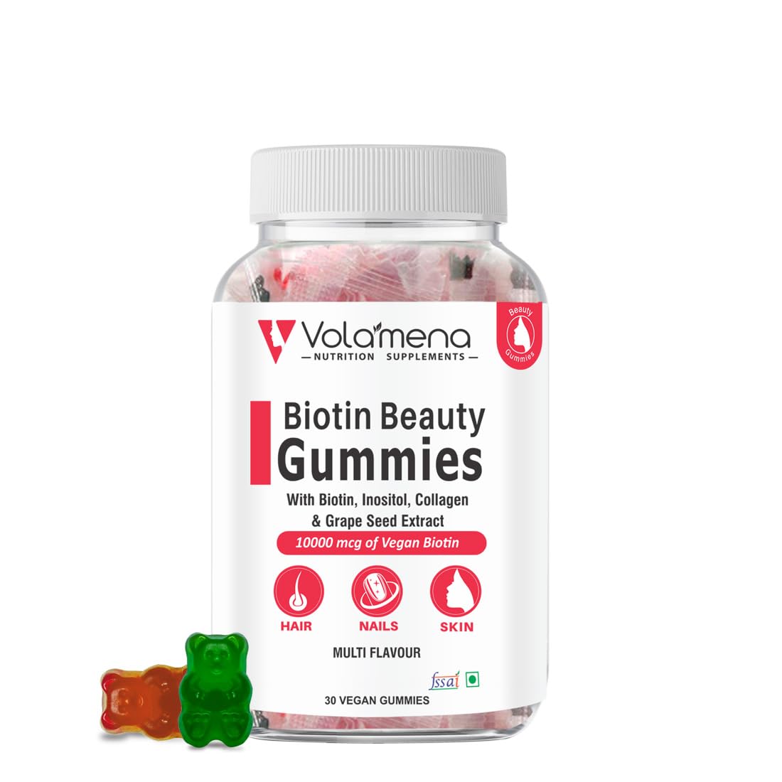 VOLAMENA WITH DEVICE Nutritions Biotin Beauty Gummies -30 vegan gummies