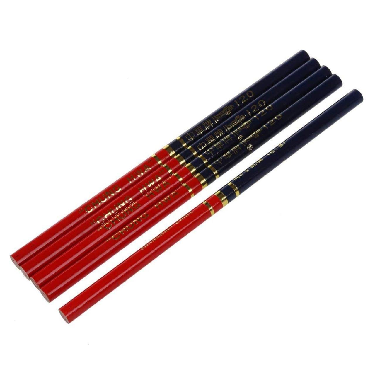 VONGLYHOO Red and Blue Pencil Dual Colored Pencil Double-ended Pencil Red and Blue Coloring Express Twin Points Checking Pencil Dual Colored Double-ended Hb Pencils Marker Pen Wood Based 5pcs