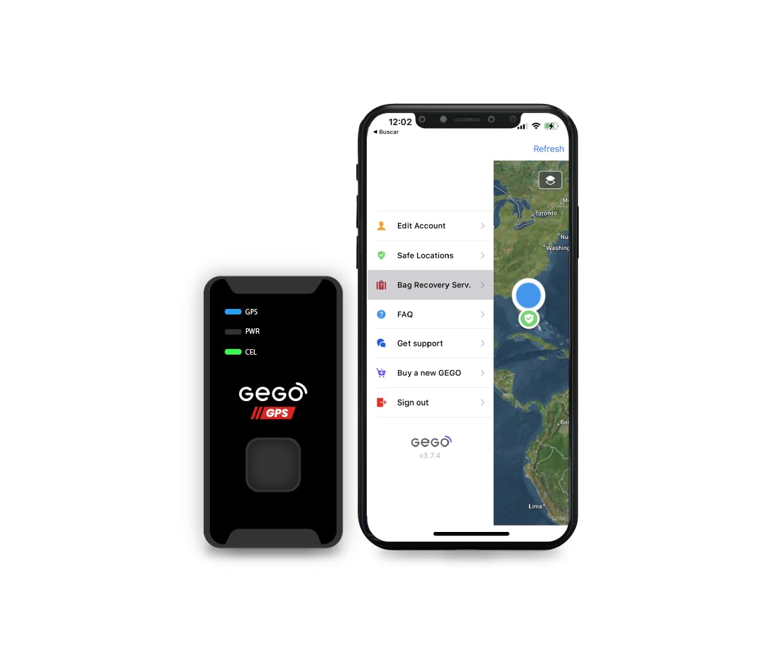 GEGO GPS Luggage Tracker (Airline Compliant) US and International, Real-Time, 4G LTE GPS Tracking/Baggage Recovery Service (Incl. Mobile App) Subscription Needed