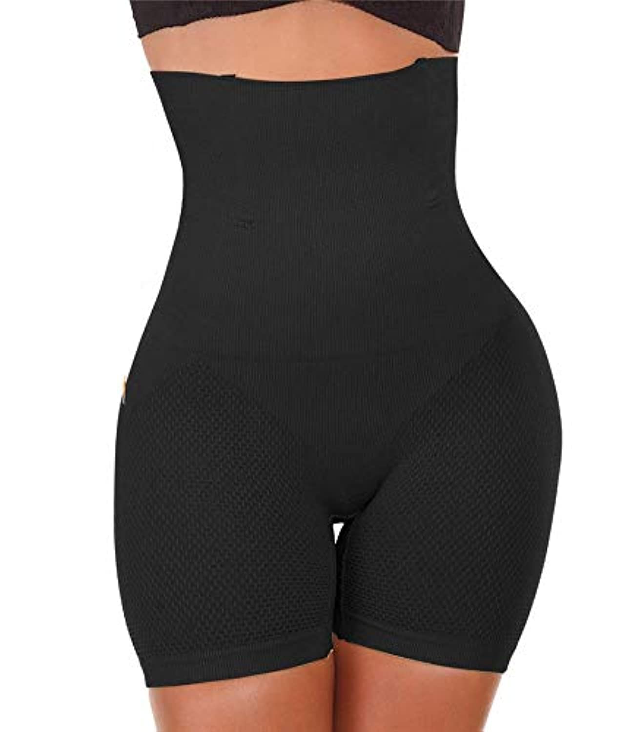 GLAMROOTWomen's No Rolling Down Shapewear Body Shaper Tummy Control/Tummy Tucker Hi-Waist Thigh Slimmer Shorts Panties